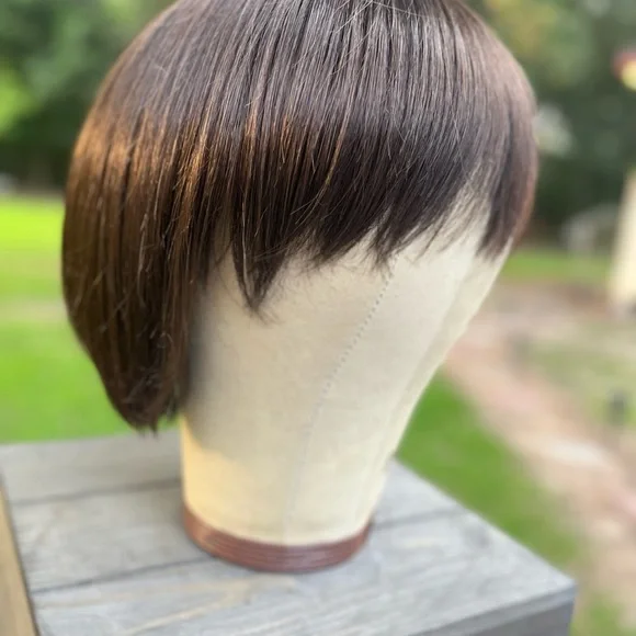 HAIR TOPPER RAQUEL WELSCH BOB WITH BANGS DARK BROWN - Picture 5 of 16
